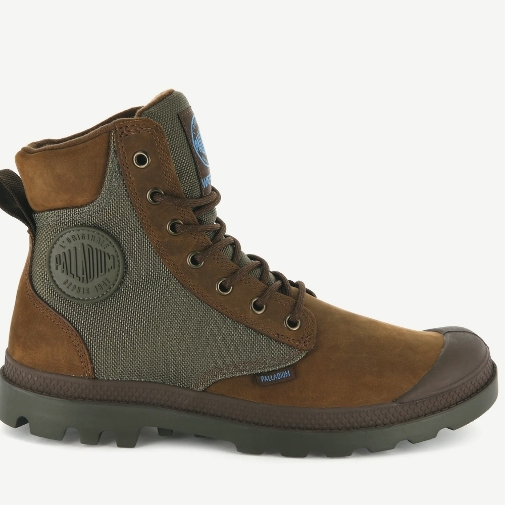 Palladium Men's Brown and Green Boots